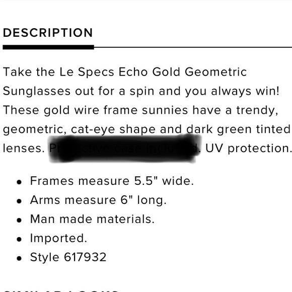 Le Specs ~ Echo ~ Gold Geometric Butterfly Sunglasses - Picture 10 of 14